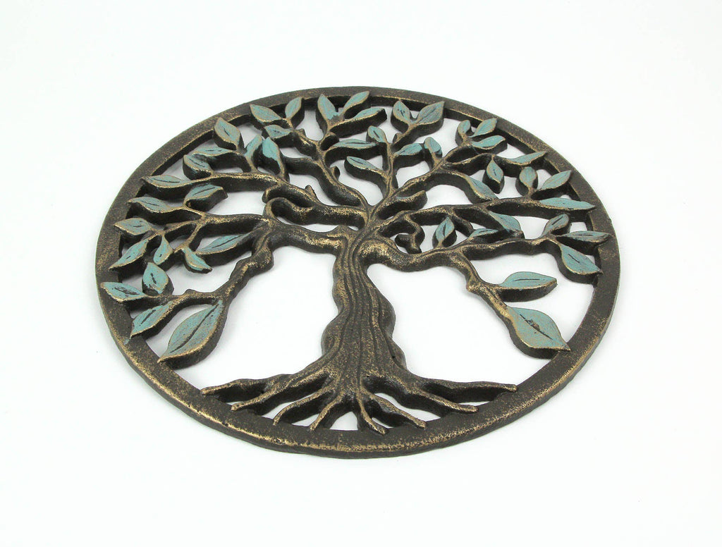 Bronze Finish Cast Iron Tree Of Life Wall Hanging Decor