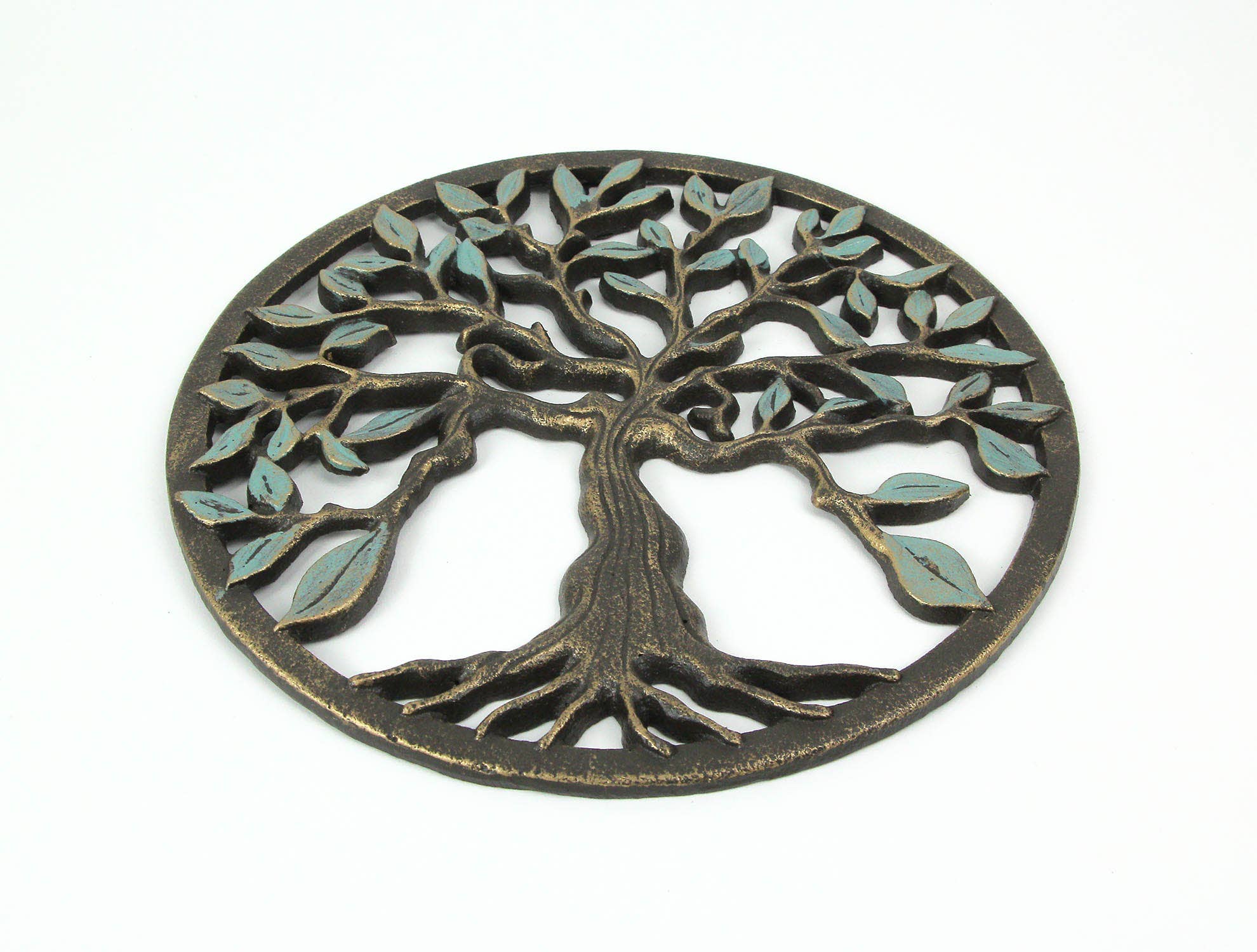 Bronze Finish Cast Iron Tree Of Life Wall Hanging Decor