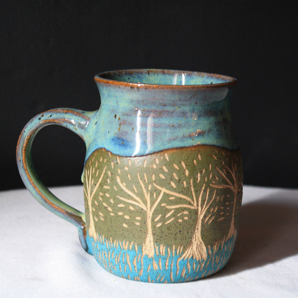 Handcrafted Meadow Trees Ceramic Mug