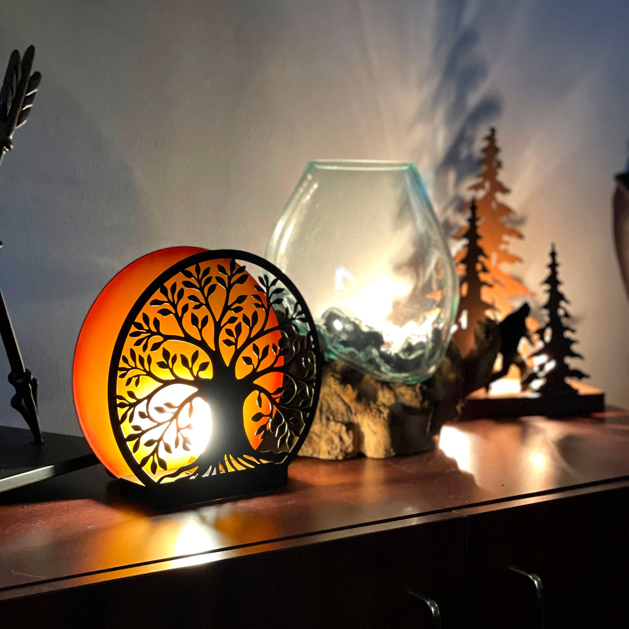 Tree of Life Accent Table Lamp – 8-Inch Decorative Lighting