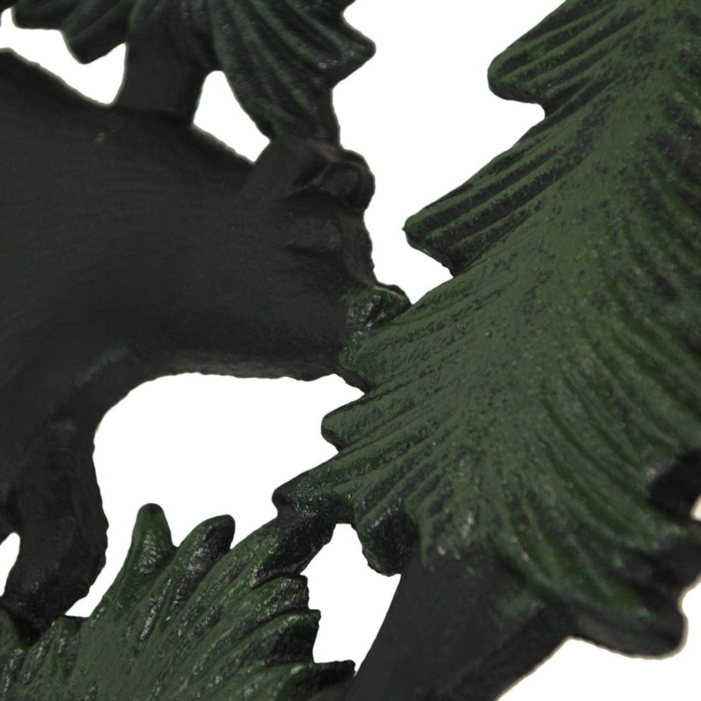 Cast Iron Black Bears in Forest Wall Hanging