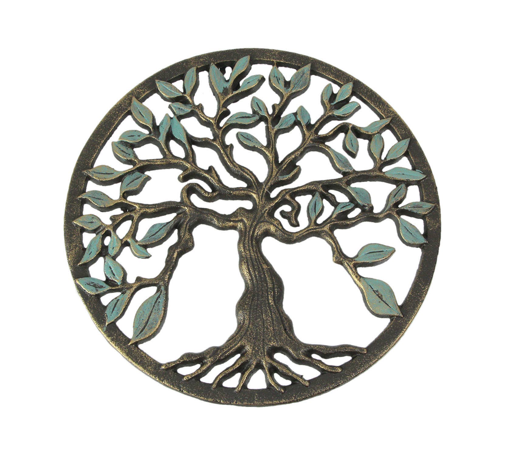 Bronze Finish Cast Iron Tree Of Life Wall Hanging Decor