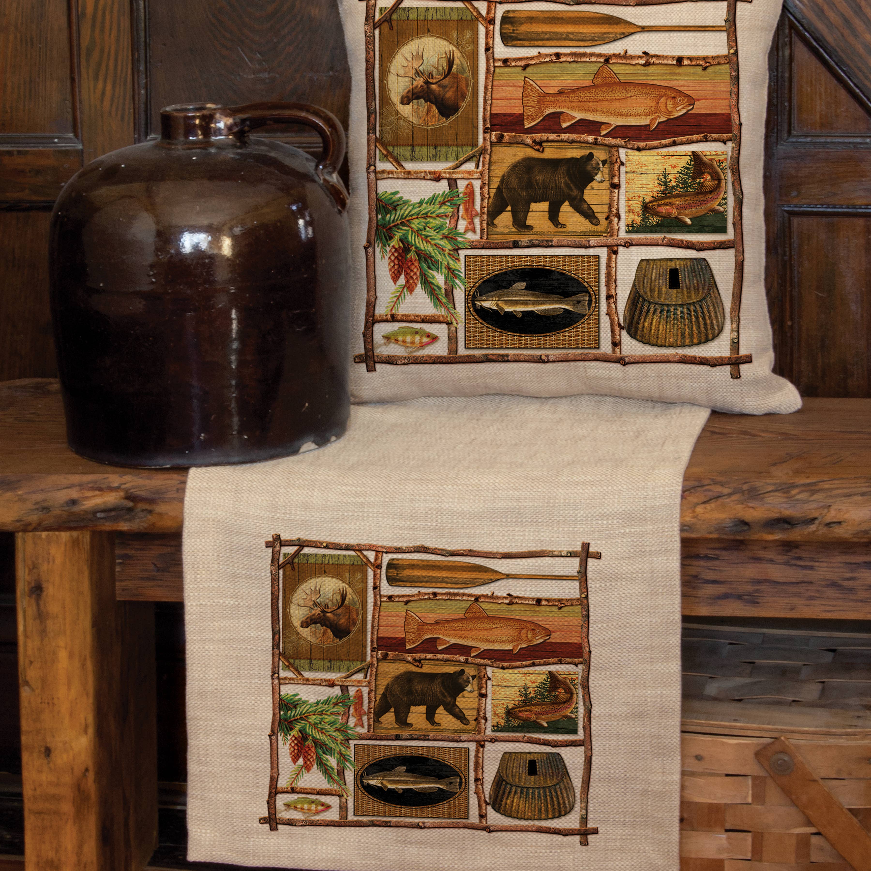 Lodge Hollow 16x54 Natural Polyester Table Runner