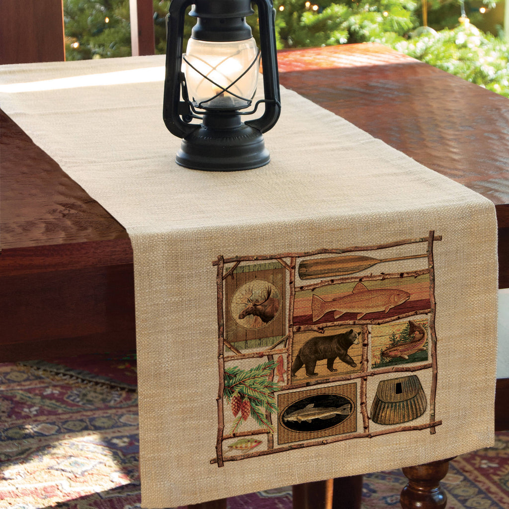 Lodge Hollow Wildlife Table Runner 16x54