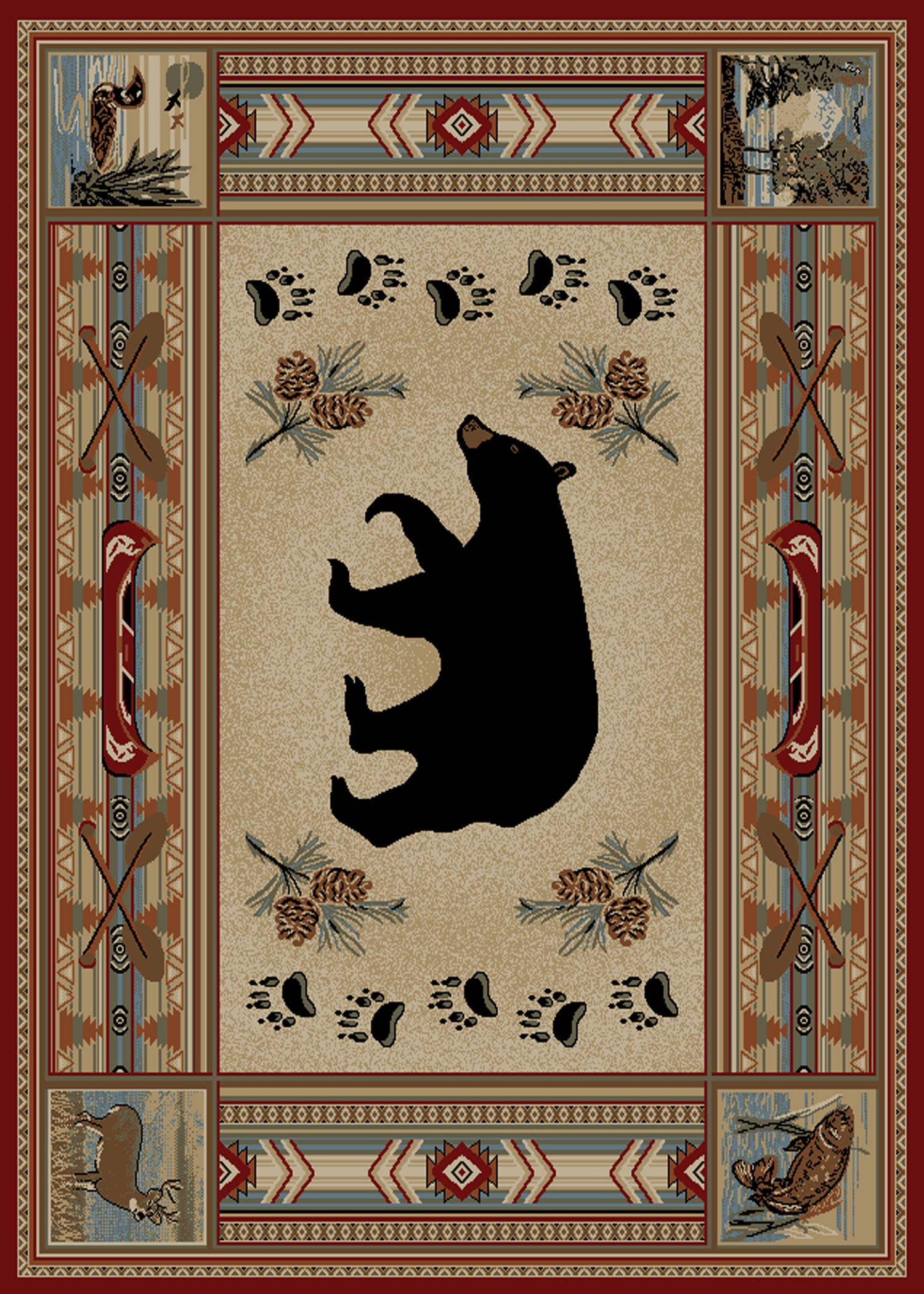 Hearthside Woodlands Bear Lodge Area Rug 2'3"x3'"