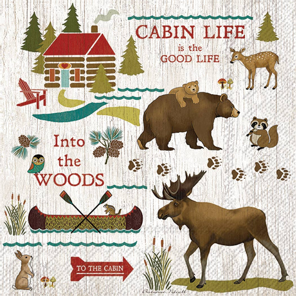 Cabin Life Cocktail Napkins - 20 Count