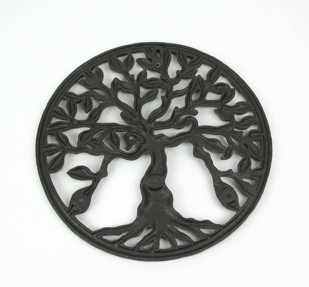 Bronze Finish Cast Iron Tree Of Life Wall Hanging Decor