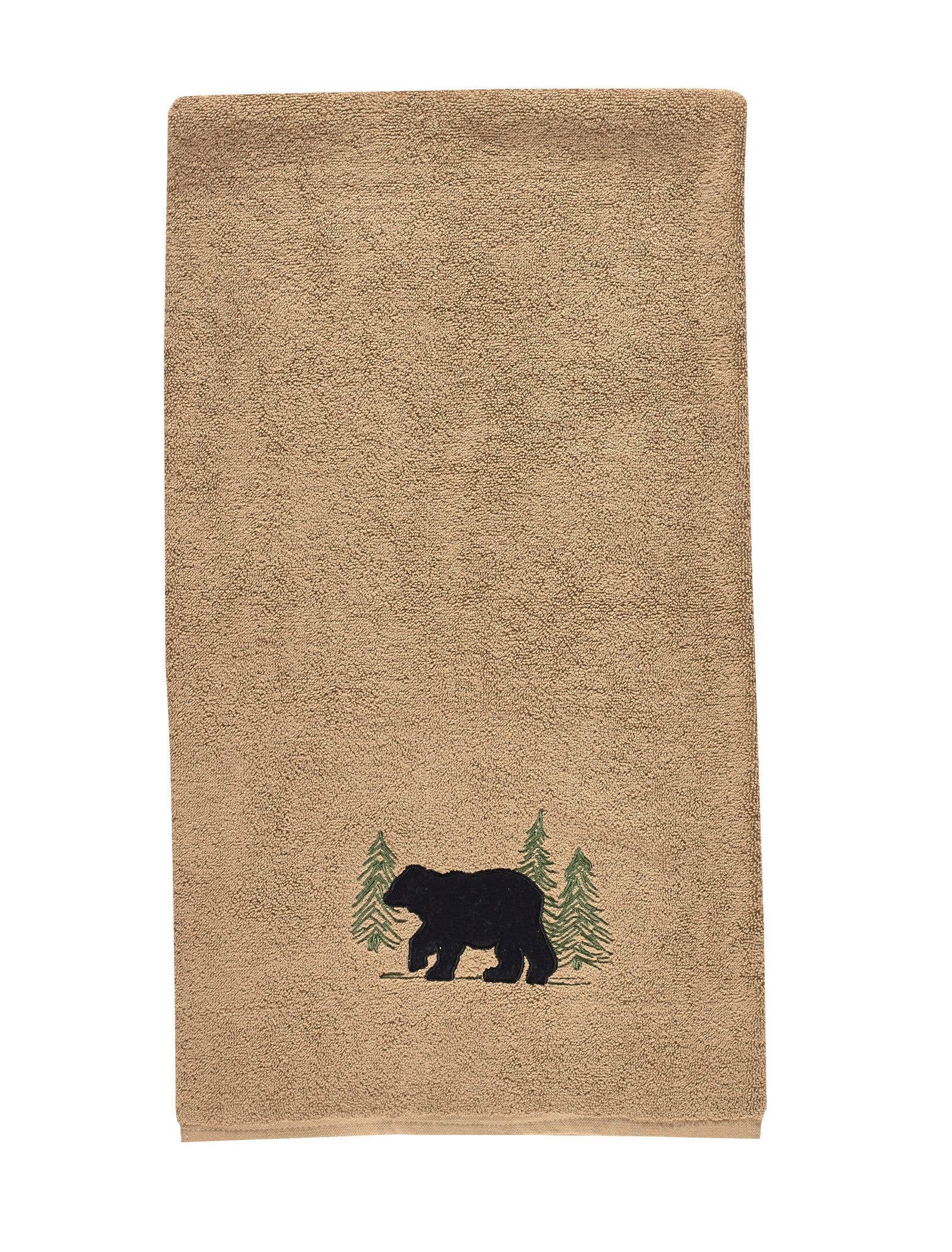 Black Bear Terry Bath Towel