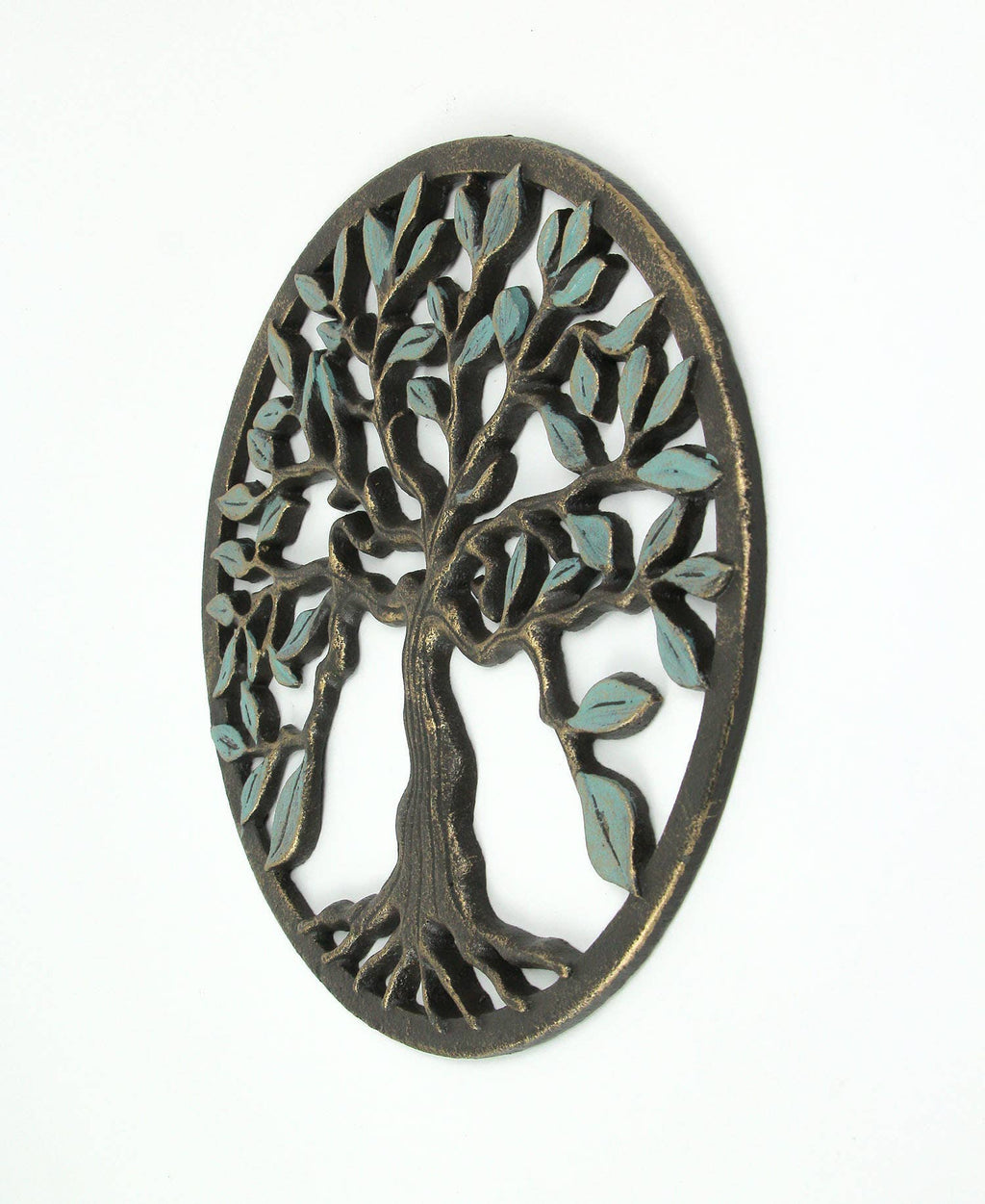 Bronze Finish Cast Iron Tree Of Life Wall Hanging Decor