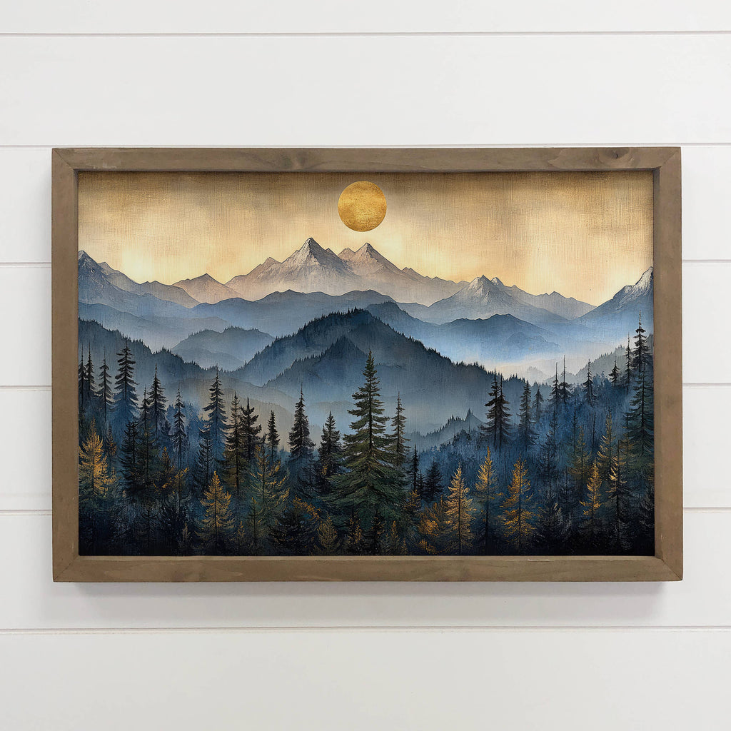 Mountain Glory - Mountain Landscape Art - Wood Framed