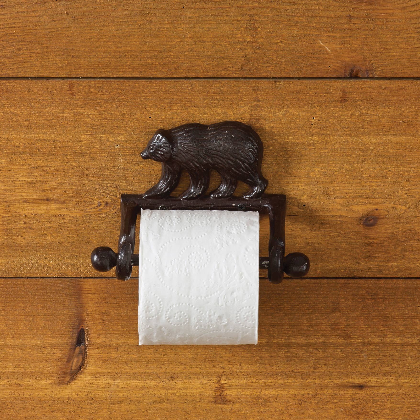 Cast Bear Toilet Paper Holder