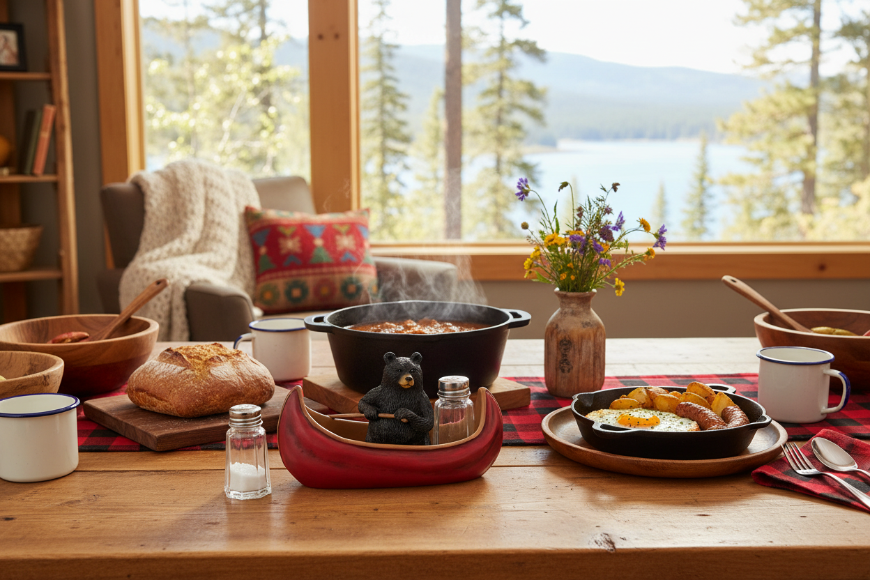 Bear Canoe Salt and Pepper Set - Correct Scale