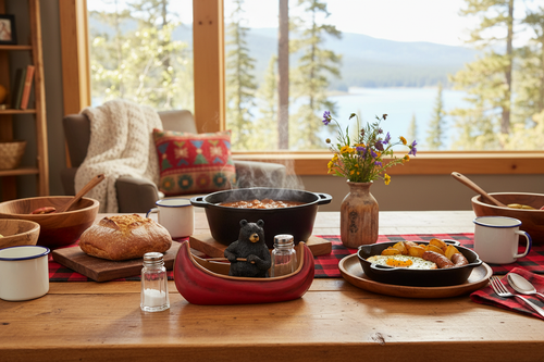 Bear Canoe Salt and Pepper Set - Correct Scale