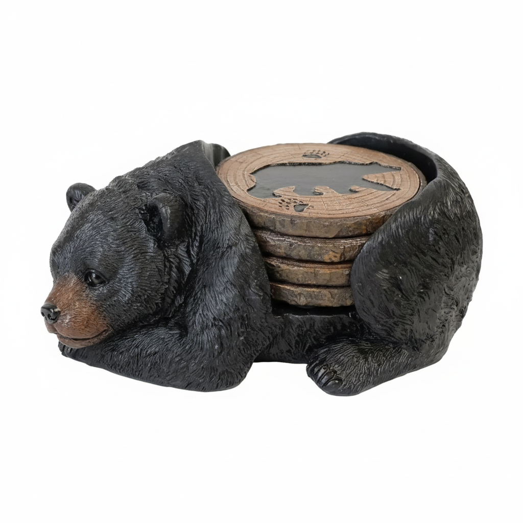 Bear coaster holder with white space padding