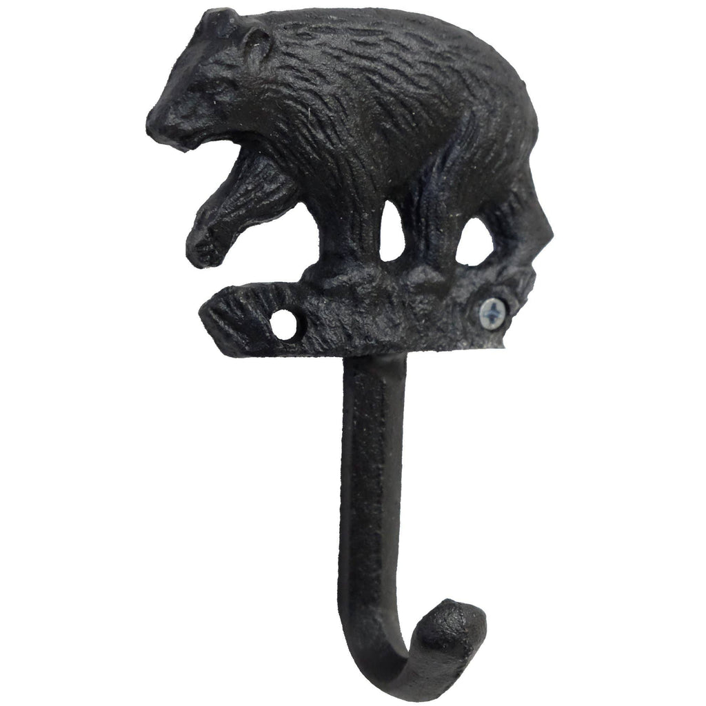 Cast Iron Bear Wall Hook - Set of 2