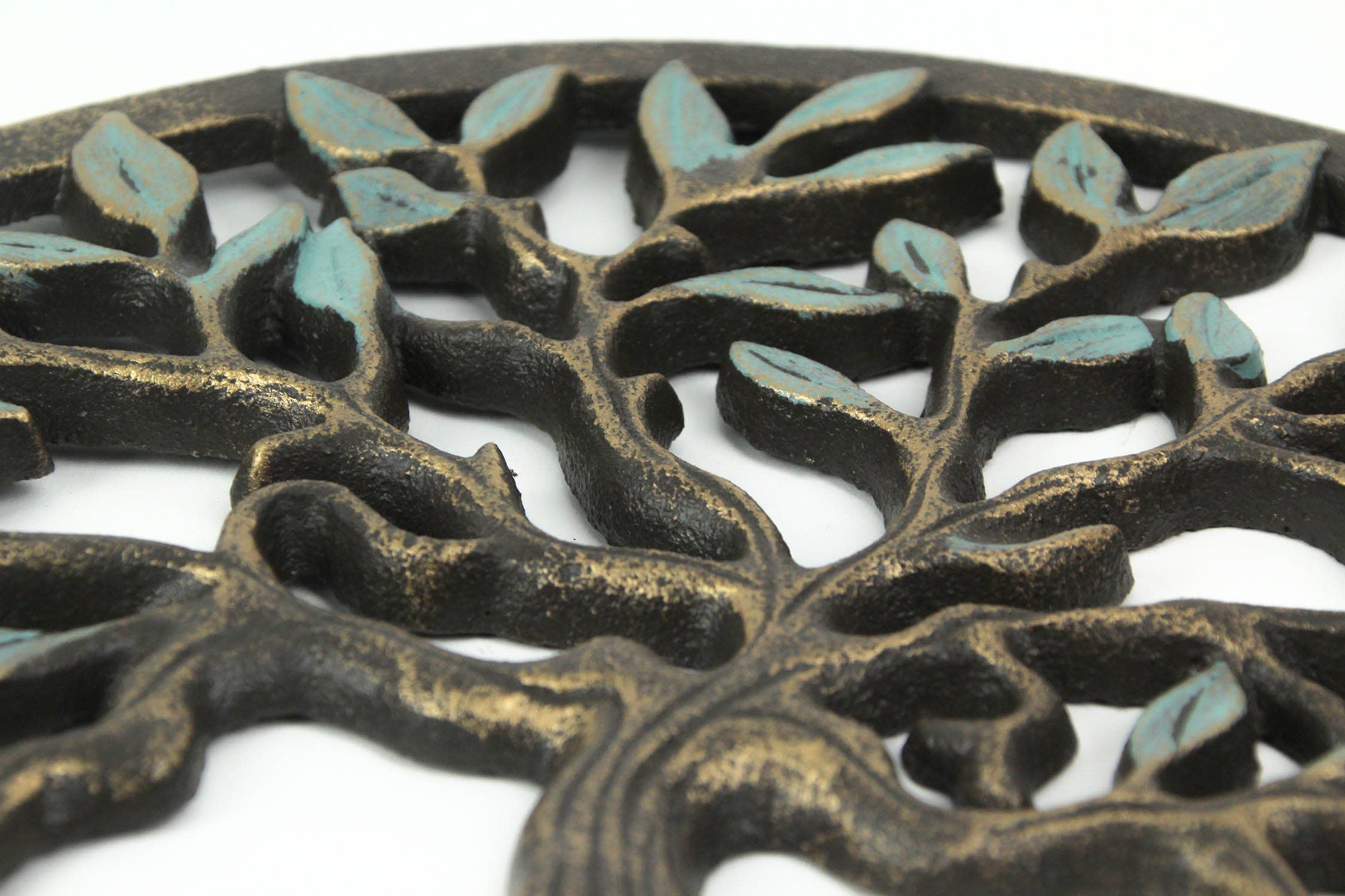 Bronze Finish Cast Iron Tree Of Life Wall Hanging Decor