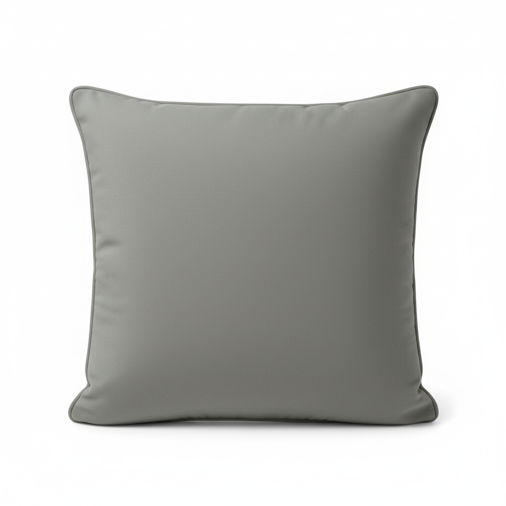 Clean grey pillow back without text