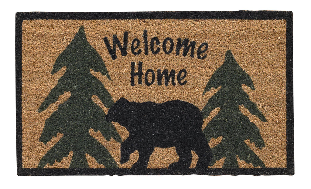 Welcome Home Black Bear Doormat 19 x 0.5 x 17 in