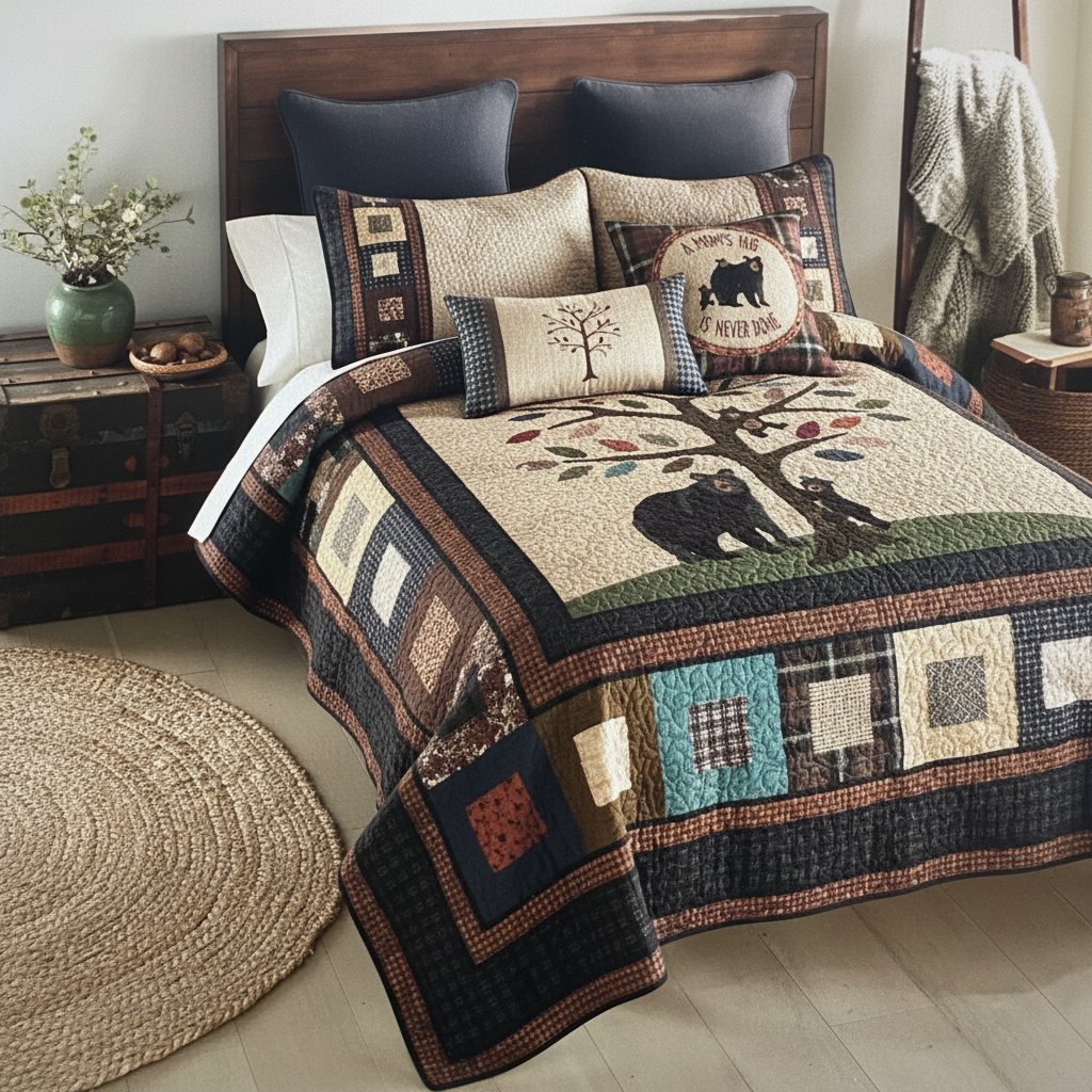 Enhanced rustic quilt full bed shot