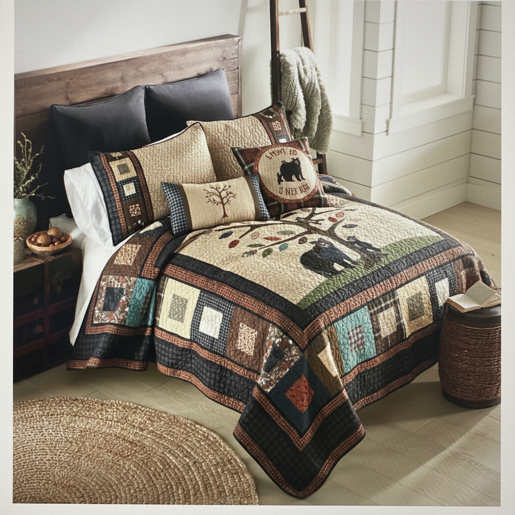 Enhanced rustic quilt lifestyle shot