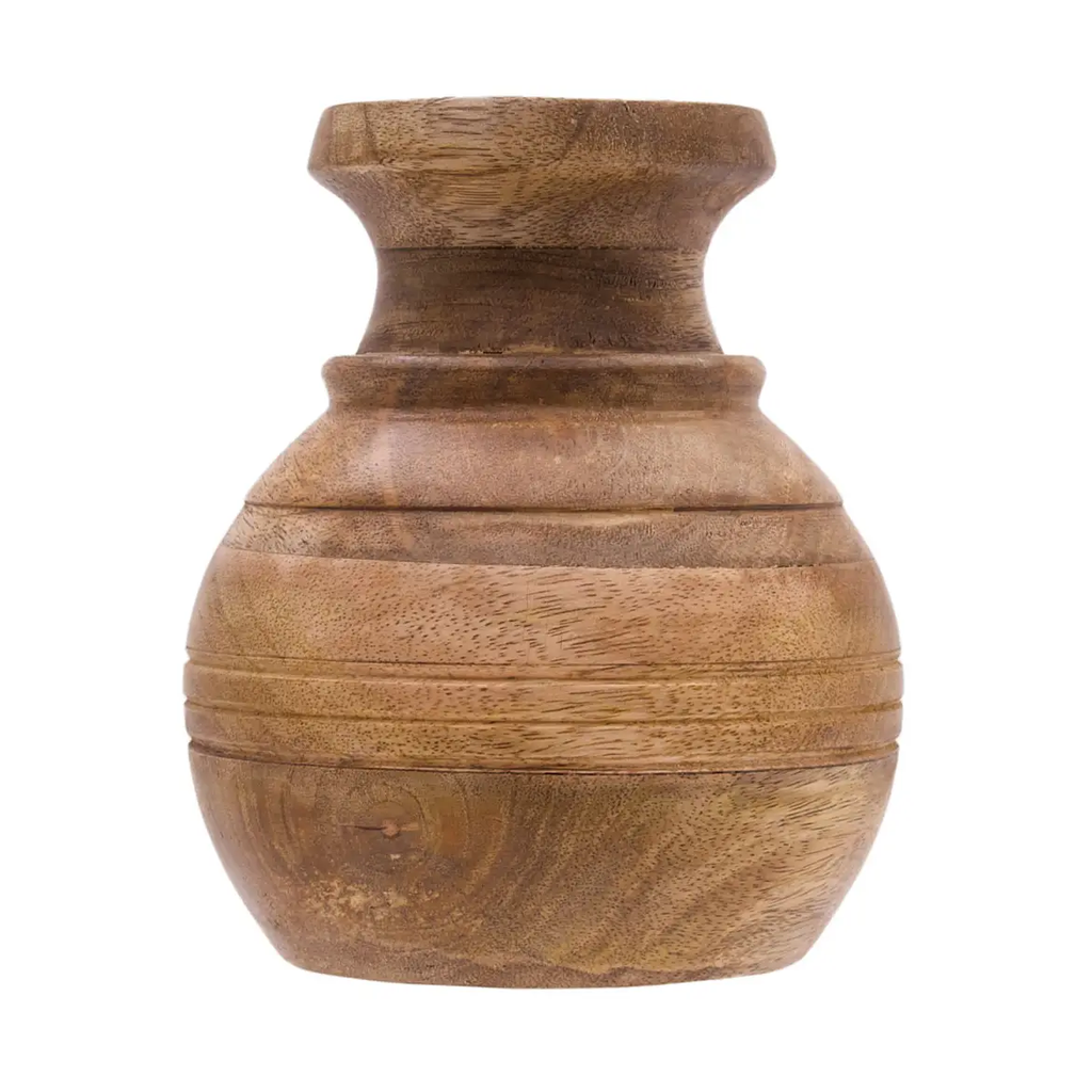 Vintage-inspired Turned Wood Vase