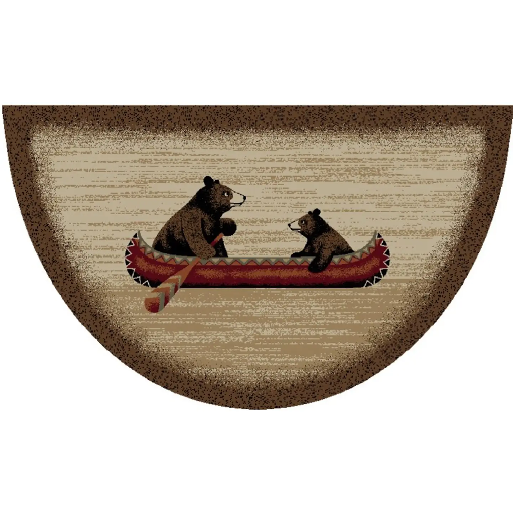 Bear Canoe Half-Round Kitchen Mat - 19" x 31"