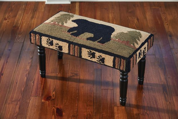 Adirondack Bear Hooked Bench