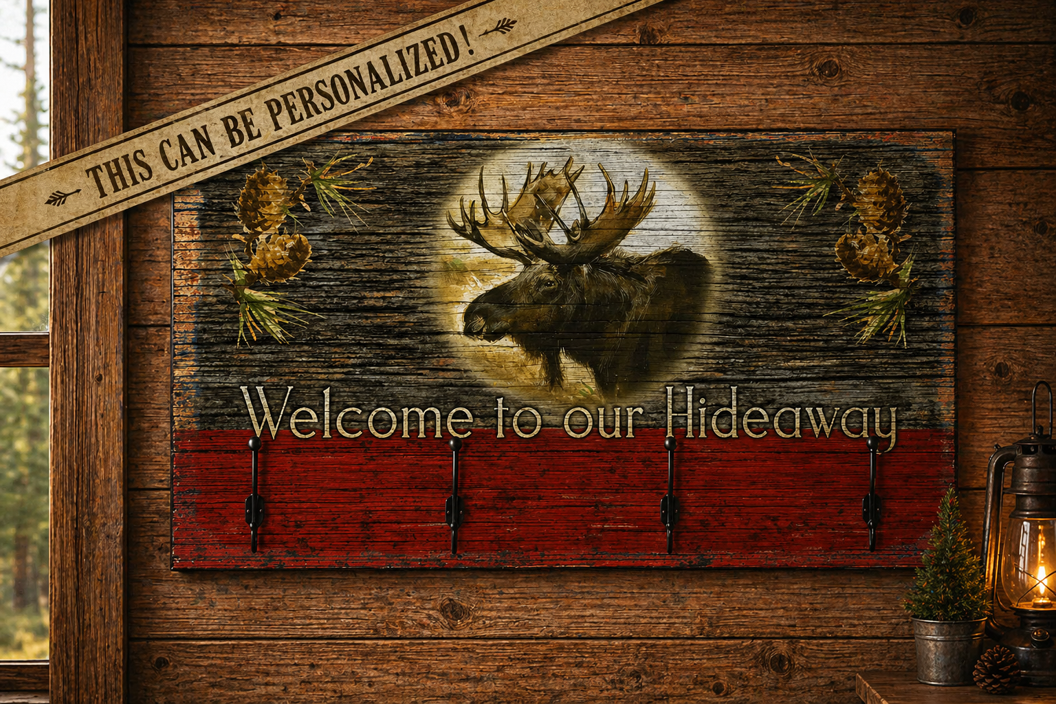 Rustic and Cabin-Inspired Moose Coat Hook Plaque