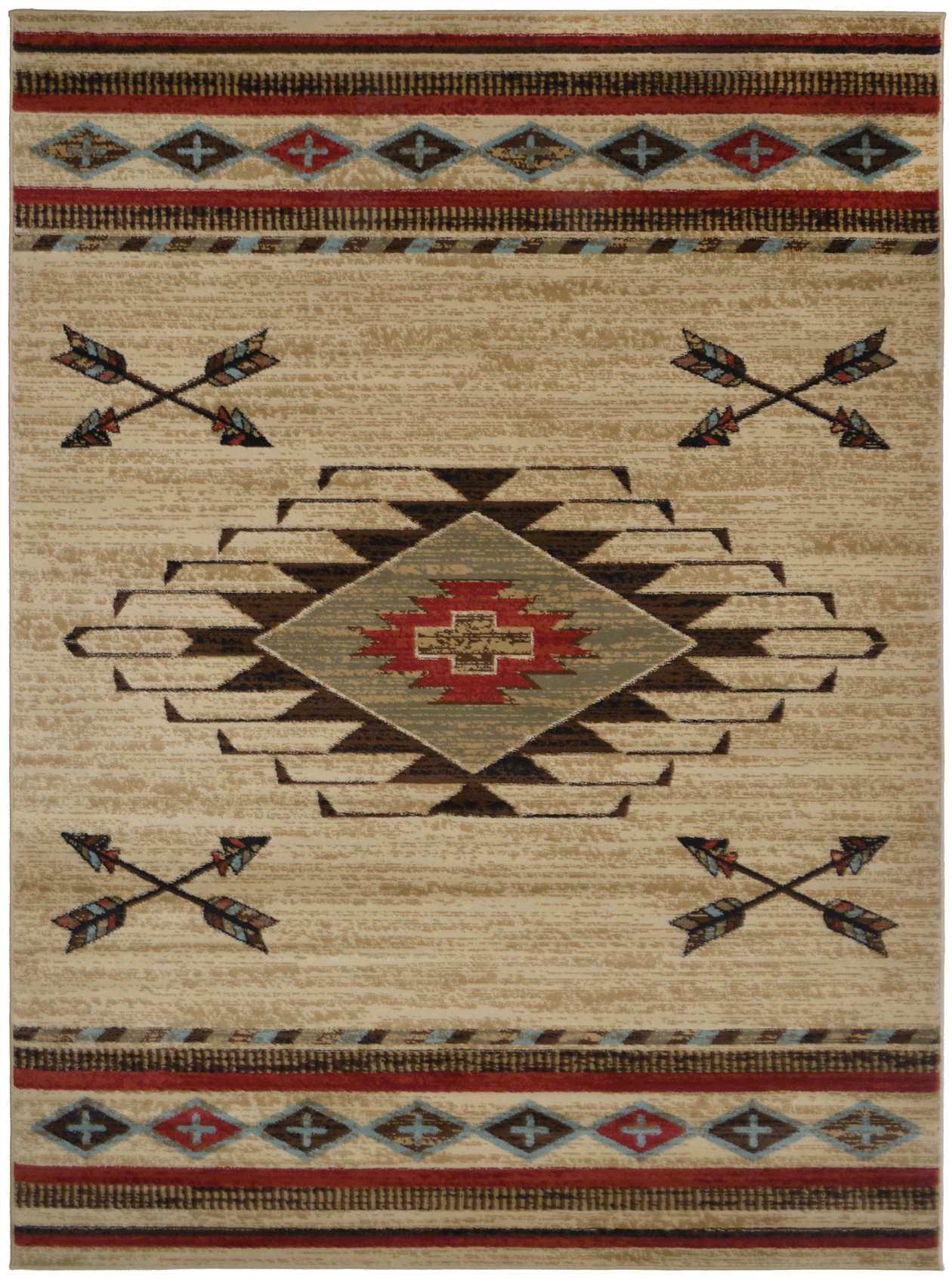 American Destination Arrowhead Lodge Area Rug - Red - 5'3" x 7'3" Antique