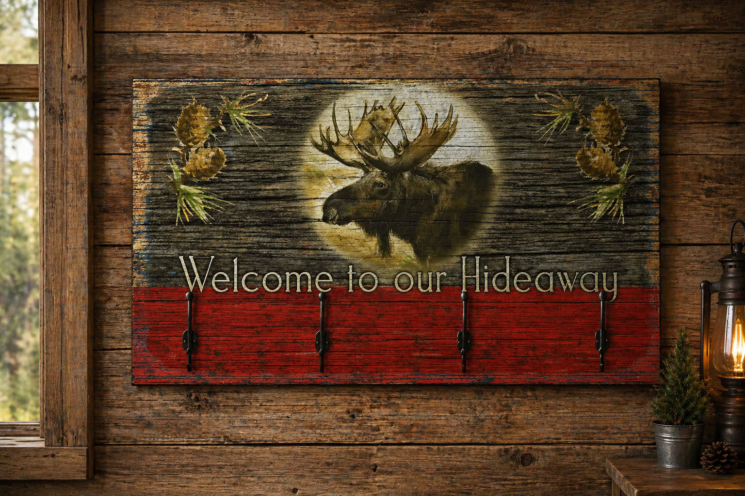 Rustic and Cabin-Inspired Moose Coat Hook Plaque