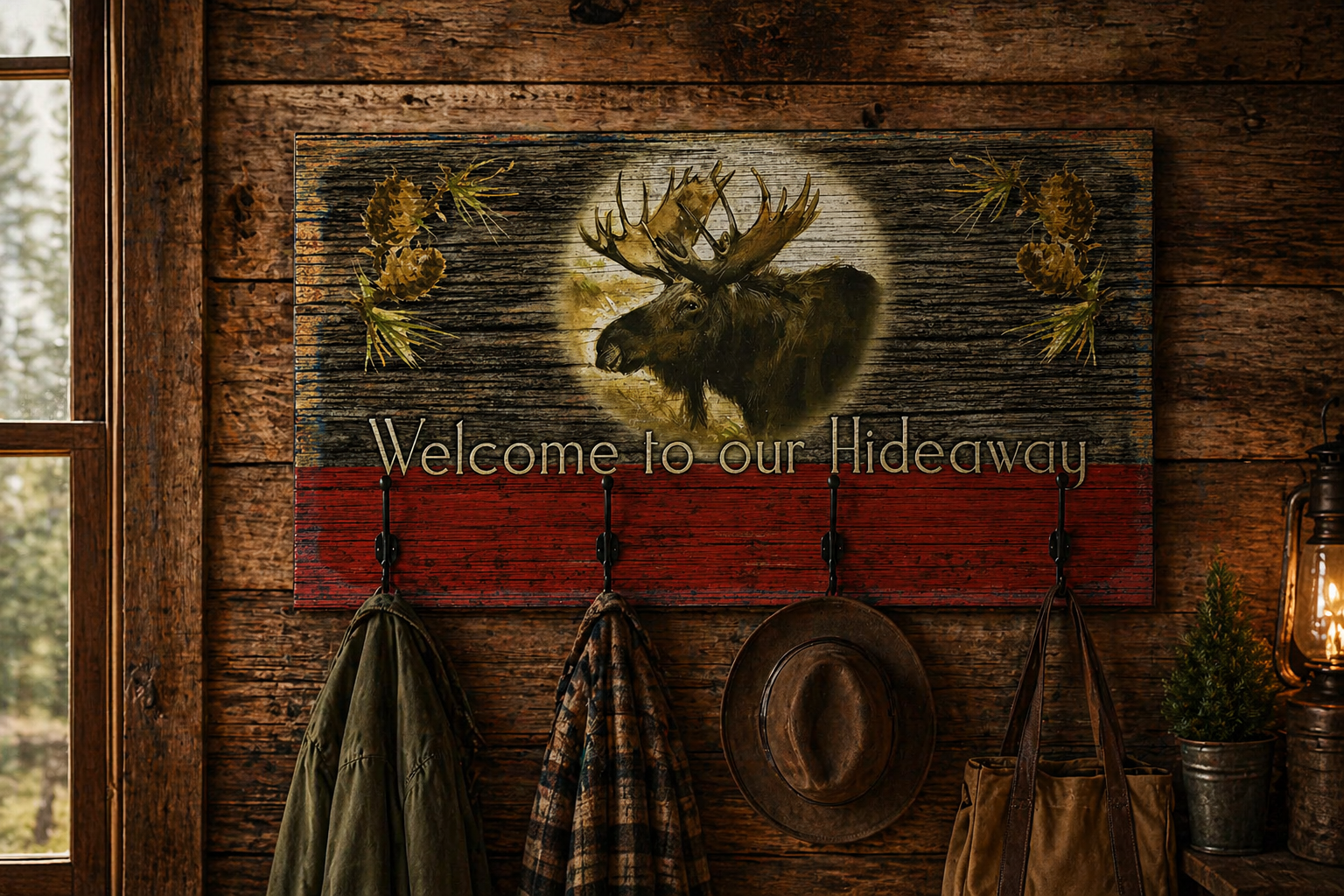 Rustic and Cabin-Inspired Moose Coat Hook Plaque