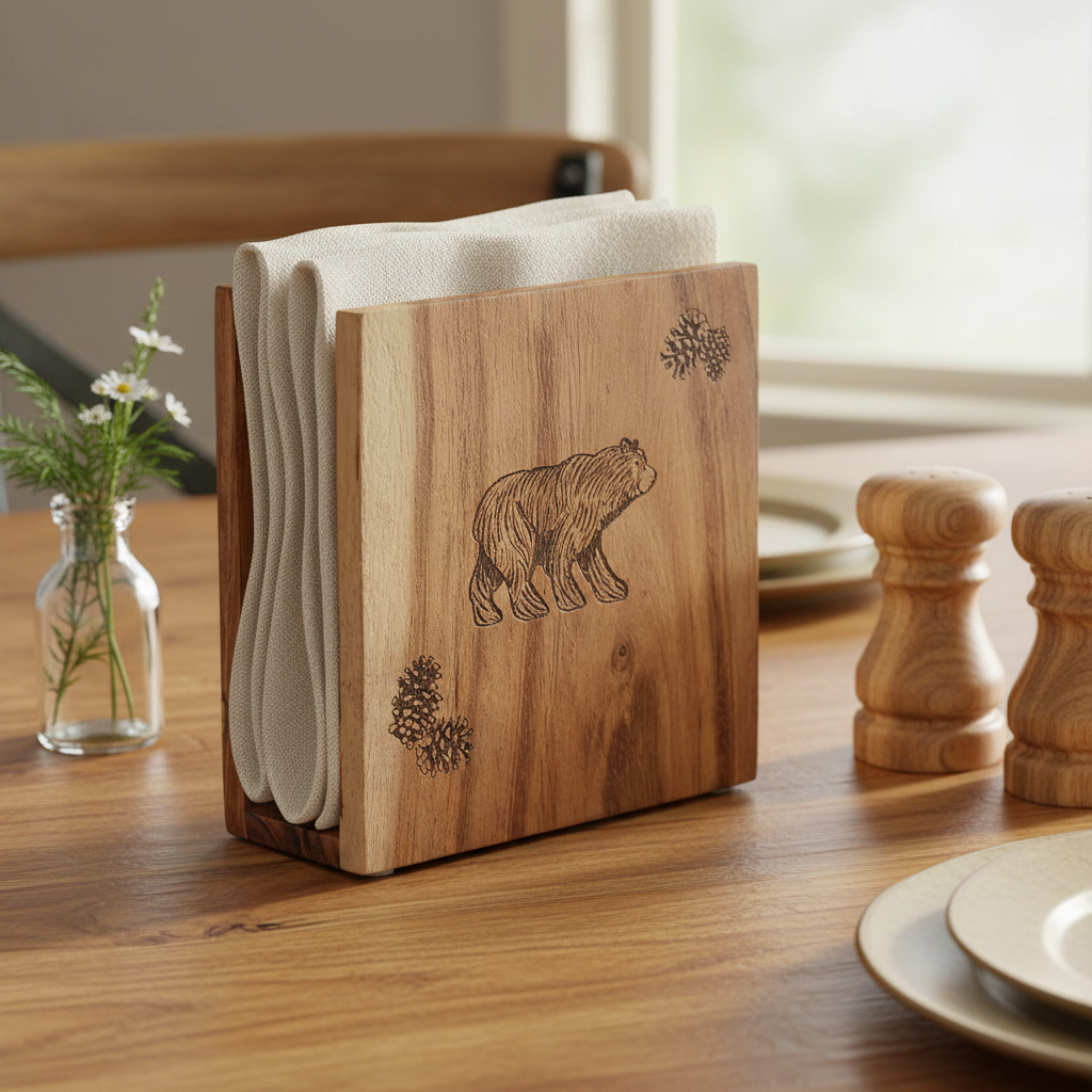 Wooden Bear Napkin Holder - Prominent Napkins